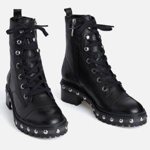 New Schutz Studded Leather Moto Boots